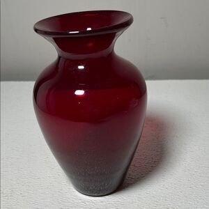 Vintage PairPoint Hand Blown Red Glass Vase.